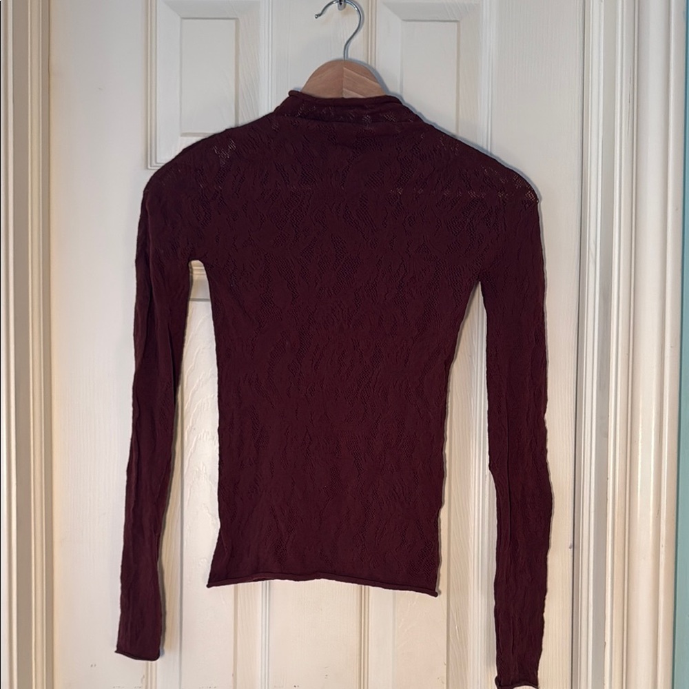 Aritzia- Elegant Burgundy Lace Top